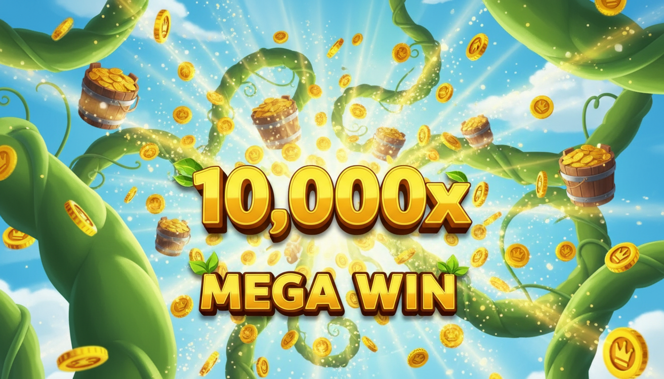 A screen explosion of gold coins and a 10,000x multiplier bonus trigger.