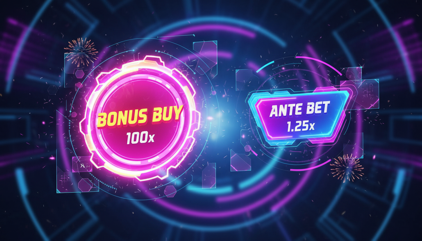 Bonus Buy and Ante Bet strategy buttons interface